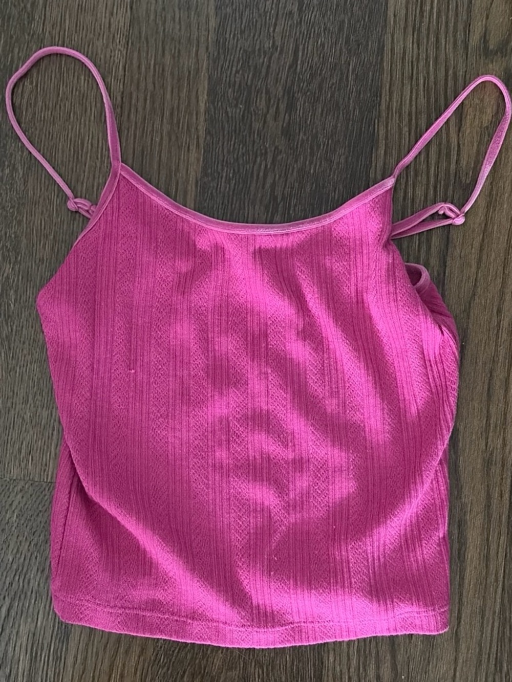 American Eagle Outfitters Hot Pink Ribbed Spaghetti Strap Cami